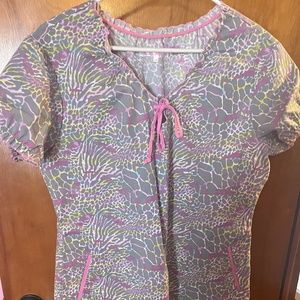 Small Printed Scrub Top